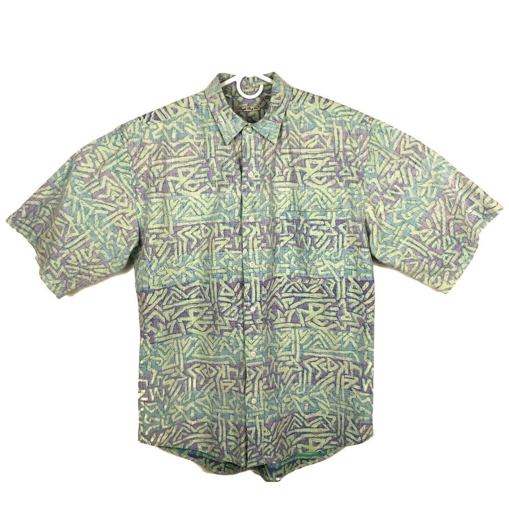 VTG Bugle Boy Co Mens Faded Pattern Shirt Size L